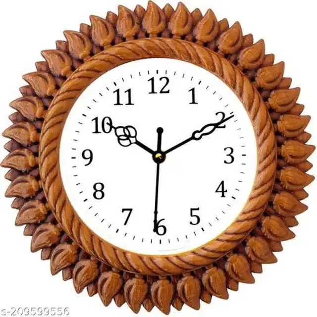 Plastic Analog Wall Clock, Copper & White