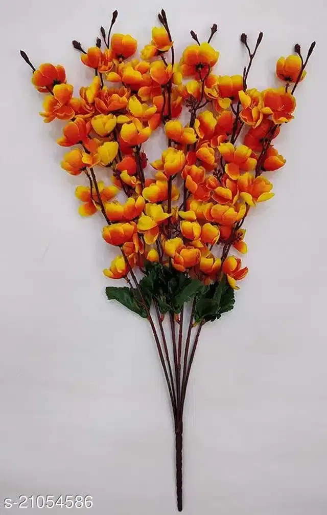 Polyester Artificial Flowers Bunch, Orange