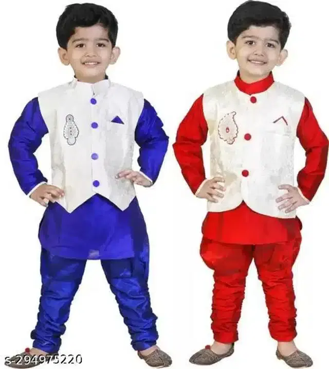 Sherwani Set for Boys, Pack of 2 (Multicolor, 4-5 Years)