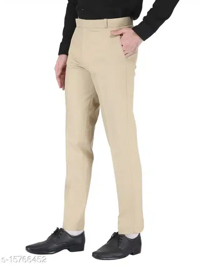 Cotton Blend Trouser for Men (Cream, 36)