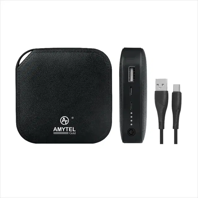 AMYTEL 10000 mAh 15 W Mini Pocket Size Power Bank  (Black, Lithium-ion)