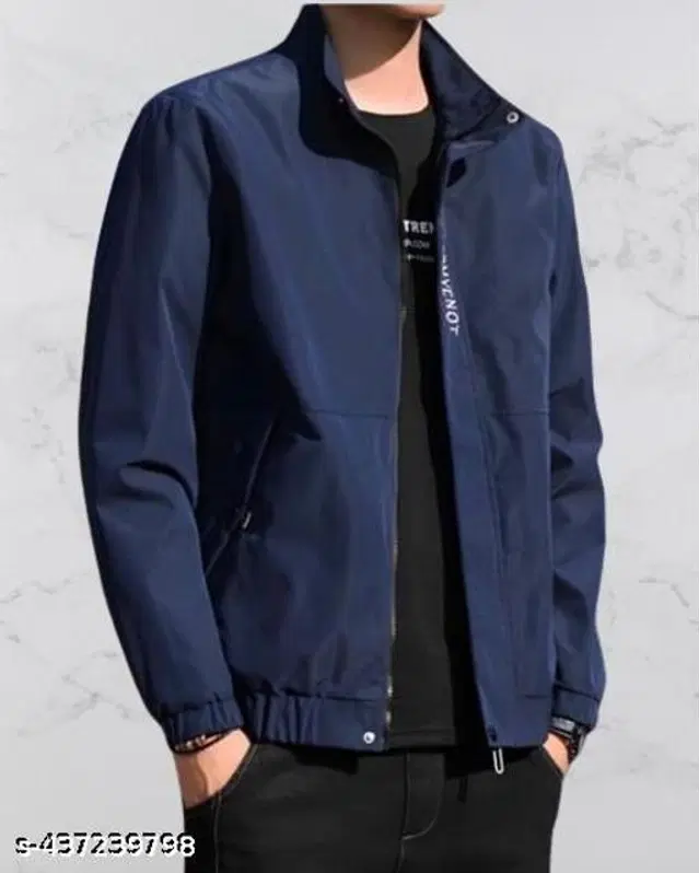 Nylon Jacket for Men (Blue, L)