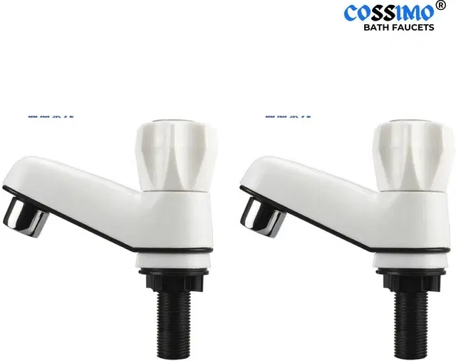 Plastic Pillar Taps, White, Pack of 2