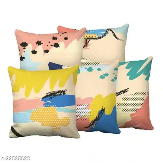 Cushion Cover for Home, Multicolor, 16x16 inches, Pack of 5