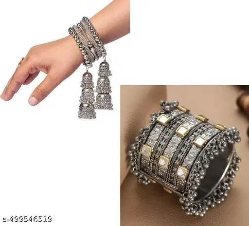 Fashionable Combo Pack of 2 Oxidised Bangle
