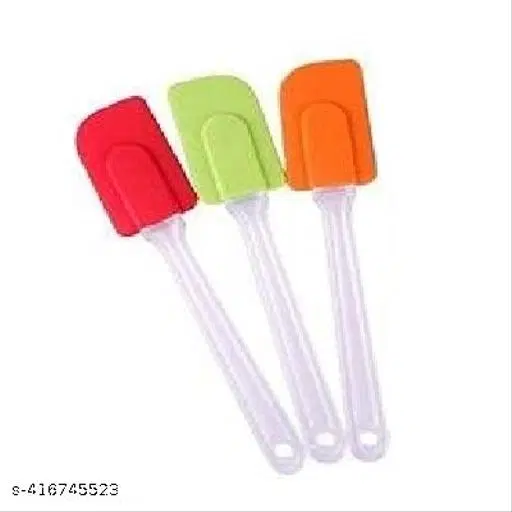 Silicone Non-Stick Heat Resistant Spatulas for Kitchen, Multicolor, Pack of 3