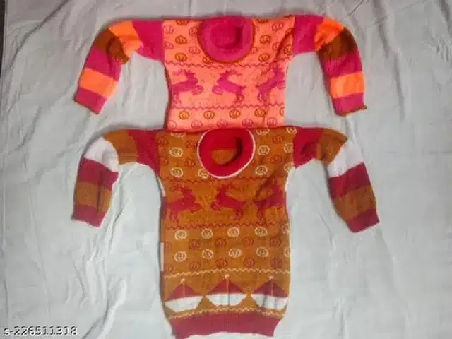 Woolen Sweater for Kids, Pack of 2 (Multicolor, 3-4 Years)