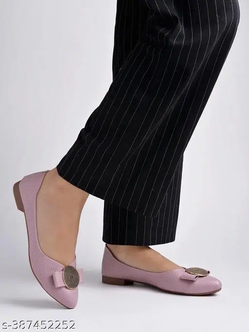 Solid Ballerinas for Women (Purple, IND-3)