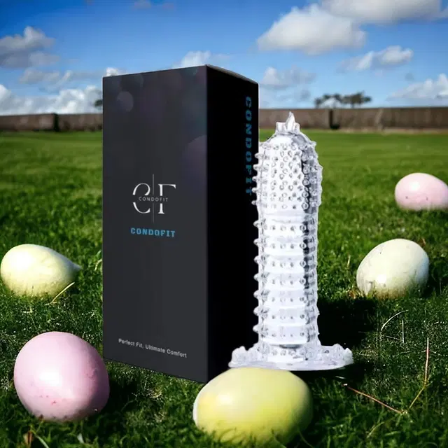 Crystal Dotted Reusable Condom for Men, Transparent