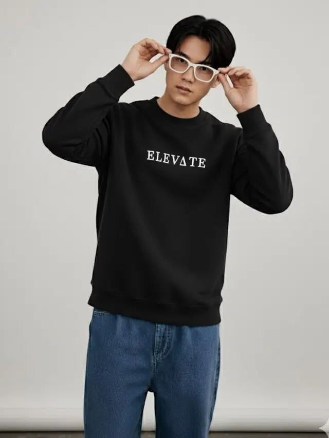 Fleece Printed Sweatshirt For Men, Black (S)