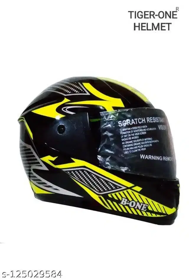 Full Face Helmet For Men, Black & Yellow