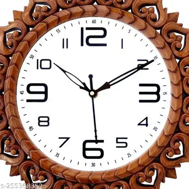 Analog Wall Clock, Brown, 30x30 cm