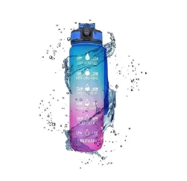 Silicone Sipper Water Bottle, Multicolor, 1000 ml