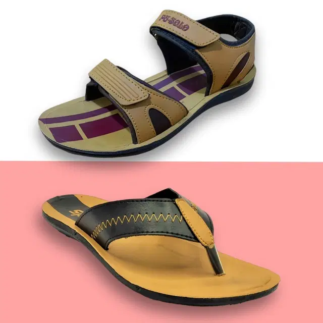 Slipper with Sandals for Men, Pack of 2 (Multicolor, 6)