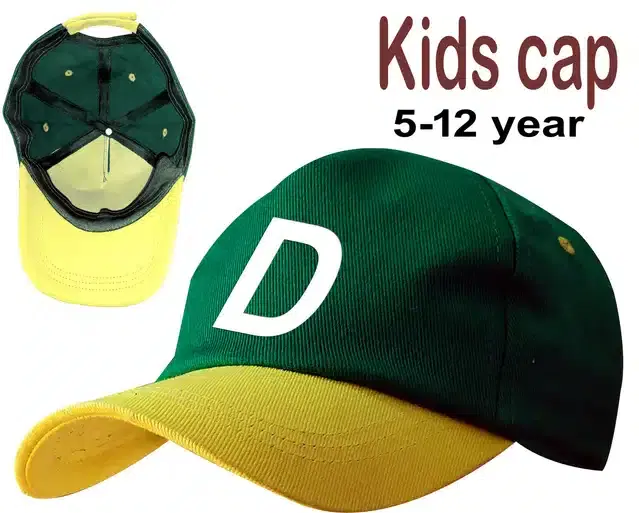 Baseball Cotton Cap for Kids (Green, 5-12 Years)