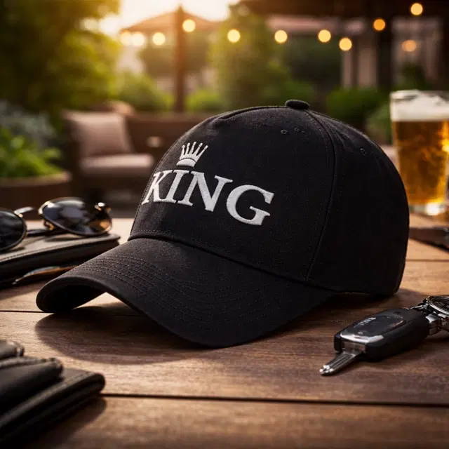 Polycotton Caps for Men ,Black (Free Size)