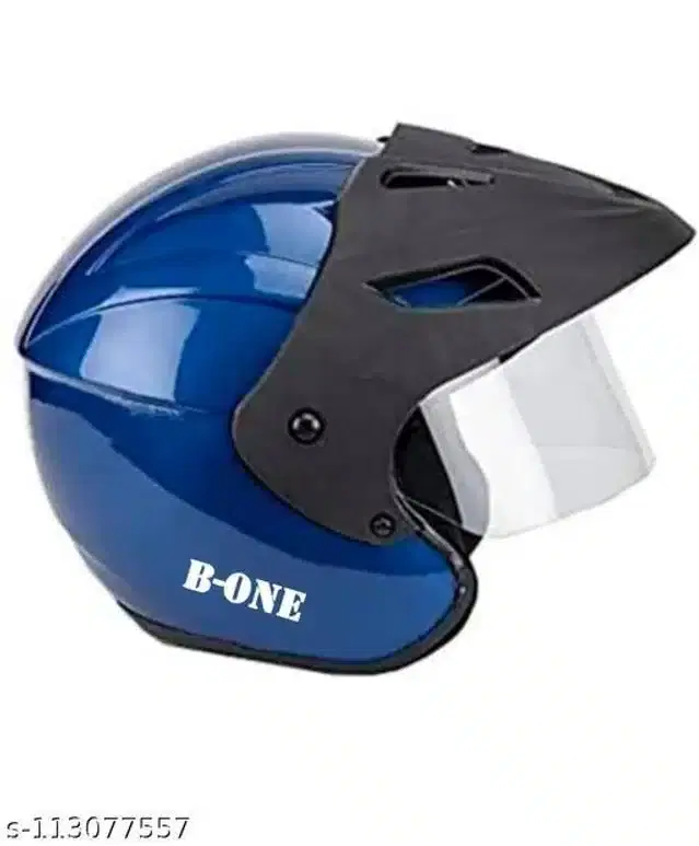 Open Face Helmet For Men, Blue