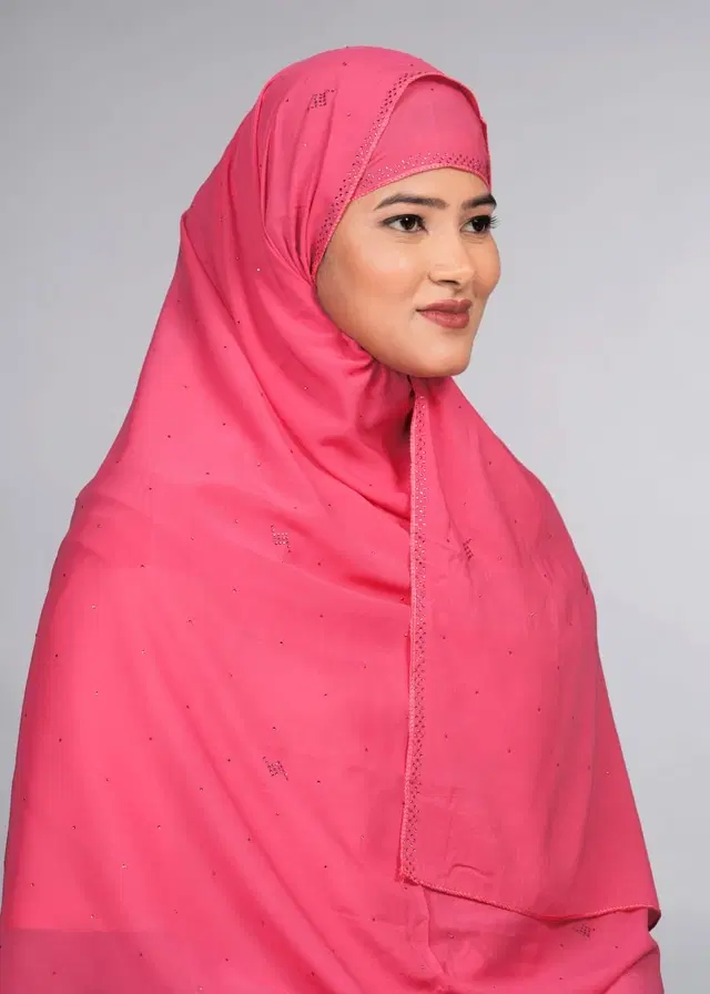Chiffon HIjab for Women (Pink, Free Size)