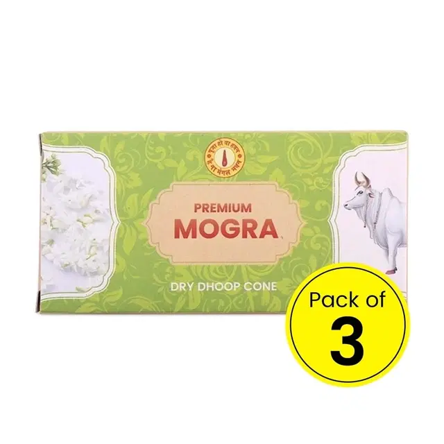 Mangal Bhavan Dry Dhoop Cone - Mogra - 12 Cones (Pack Of 3)