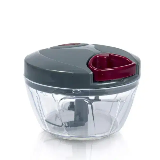 Manual Vegetable & Fruit Chopper, Grey & Wine