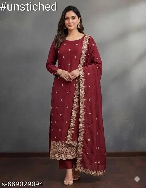 Embroidered Pakistani Suits Semi-Stitched Suits (7.05 meter for Women (4XL)