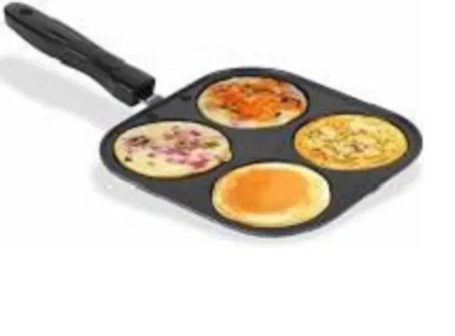 Aluminium 4 Section Appam Maker, Black