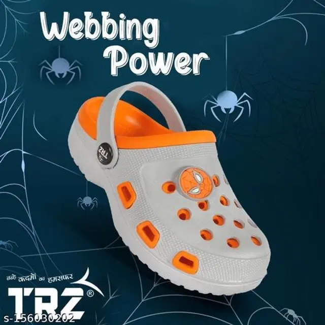 Clogs for Kids (Grey & Orange, 2-2.5 Years)