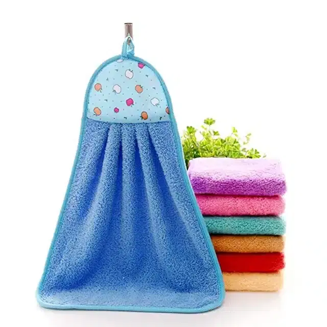 Soft Cotton Absorbent Hanging Hand Towel, Assorted