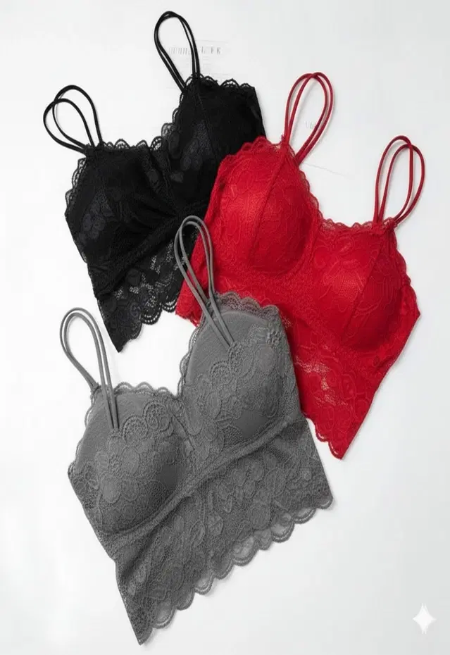 Cotton Solid Padded Bras for Women, Multicolour, Pack of 3 (28)