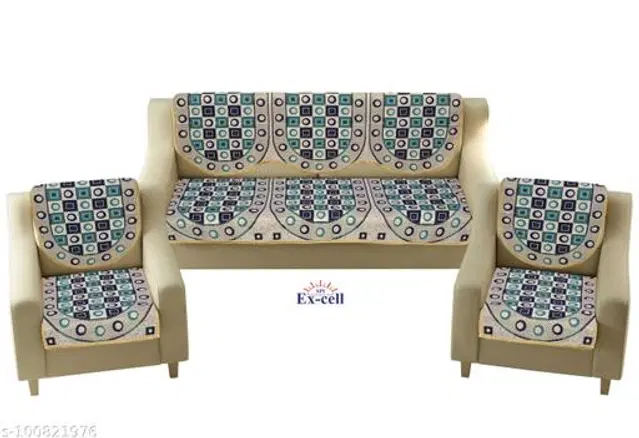 Polycotton 5 Seater Sofa Covers, Blue, Set of 1