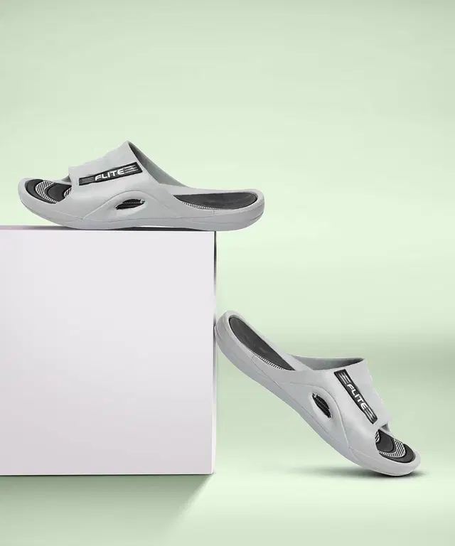 FLITE Casual Slippers for Men (Grey, 7 UK/India)
