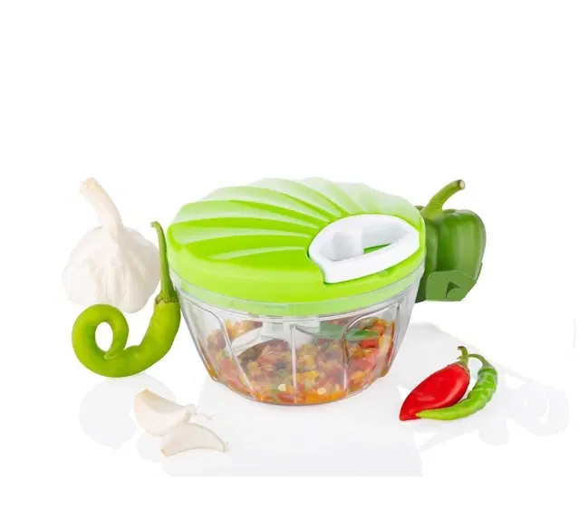 Plastic Manual Vegetables Chopper, Multicolor, 450 ml