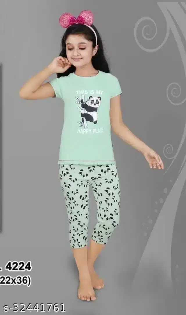 Nightsuit for Girls (Multicolor, 6-7 Years)