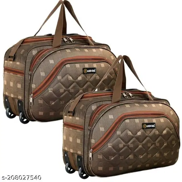 Polyester Duffel Bags, Brown, Pack of 2