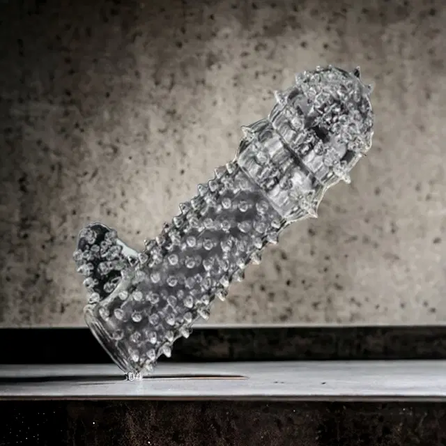 Crystal Dotted Reusable Condom for Men, Transparent, Pack of 1