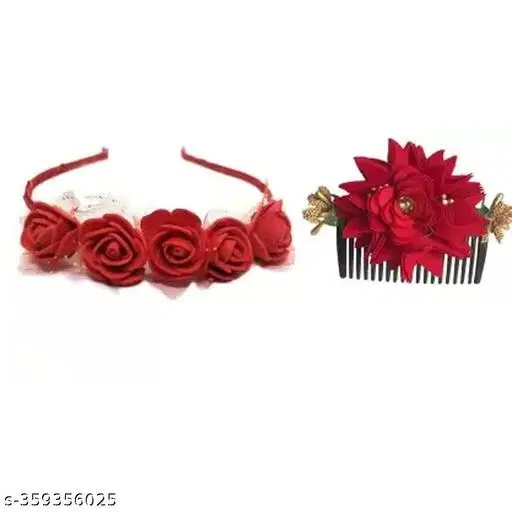 Fashion Hair Clips for Women (Red, Pack of 2)