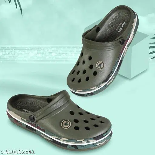Aqualite EVA Clogs for Men (Olive, 7) Pack of 2