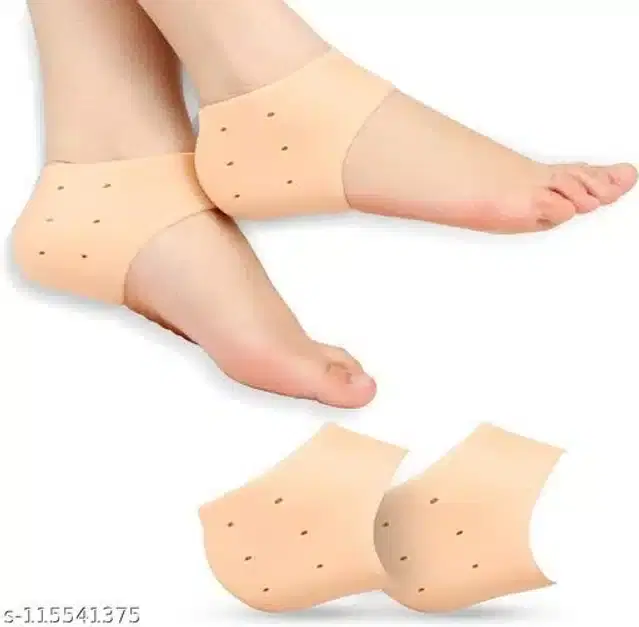Silicone Pain Relief Heel Socks for Unisex, Beige