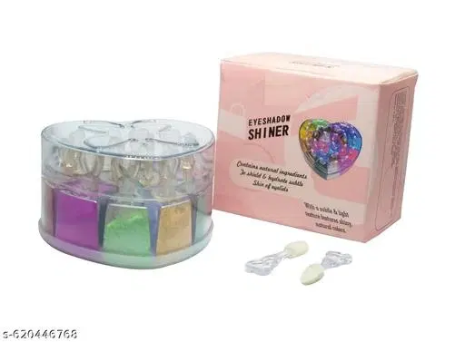 Professional Heart Shape Eyeshadow Shiner Palette 12 Colors with silky shine last for all day long