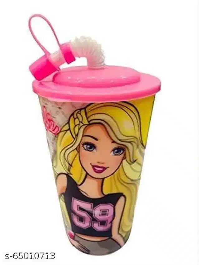 Sipper Glass with Flexible Straw for Kids, Multicolor, 600 ml