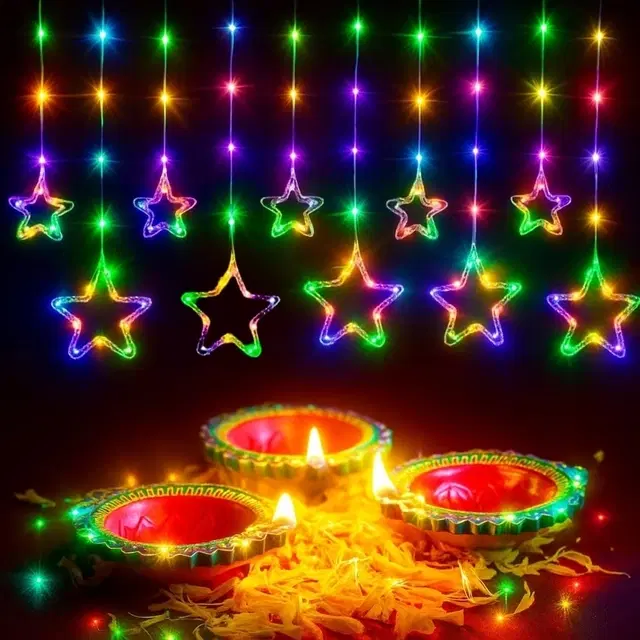 5+5 Smd Star 3 Meter Curtain Led Light, Warm White