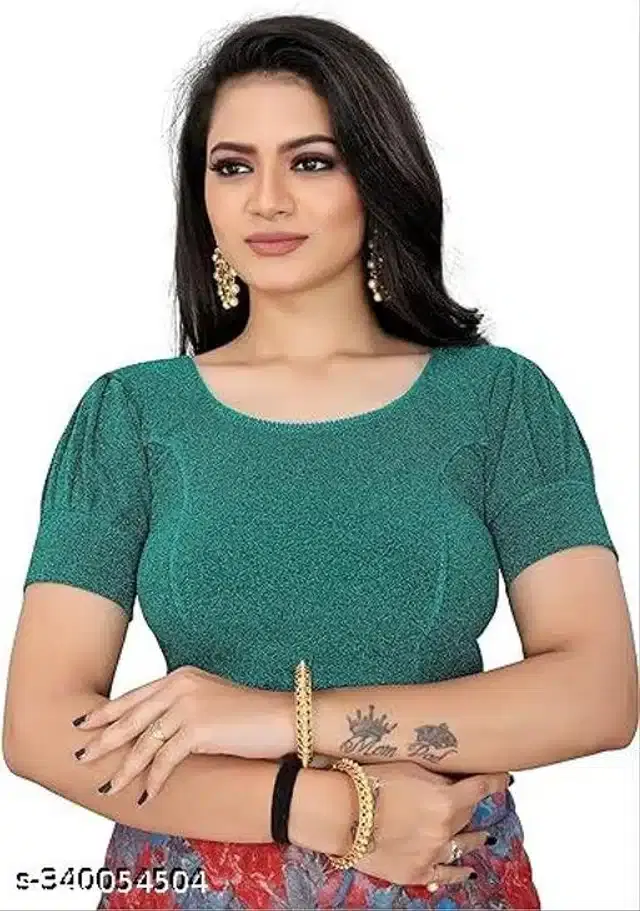 Half Sleeves Blouse for Women (Turquoise, 28)