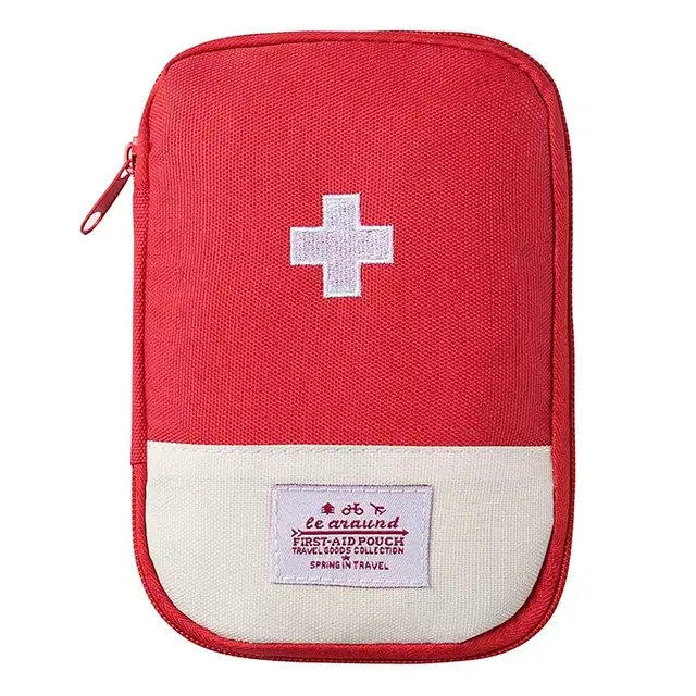 Canvas Portable First Aid Pouch, Red