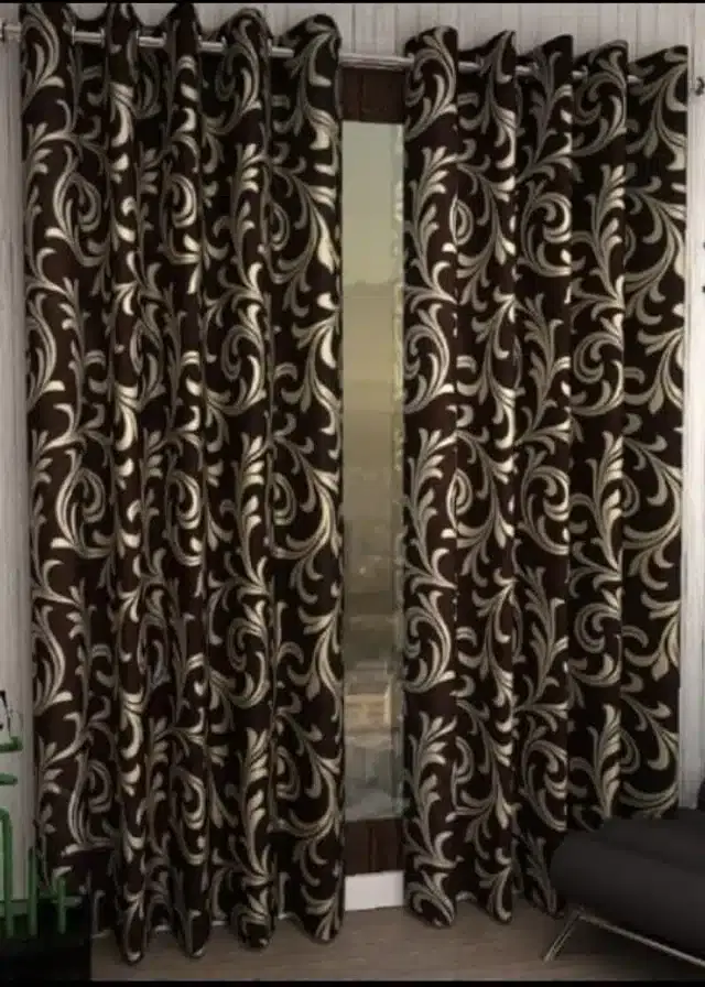Window Curtains, Pack of 2, Coffee, 5 feet