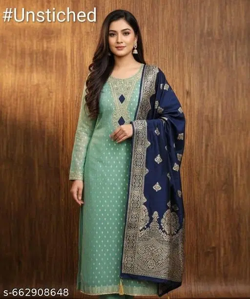 Unstitched Suit (Multicolor, 6.05 meter (M)) (Multicolor, 6.05 meter for Women (M)