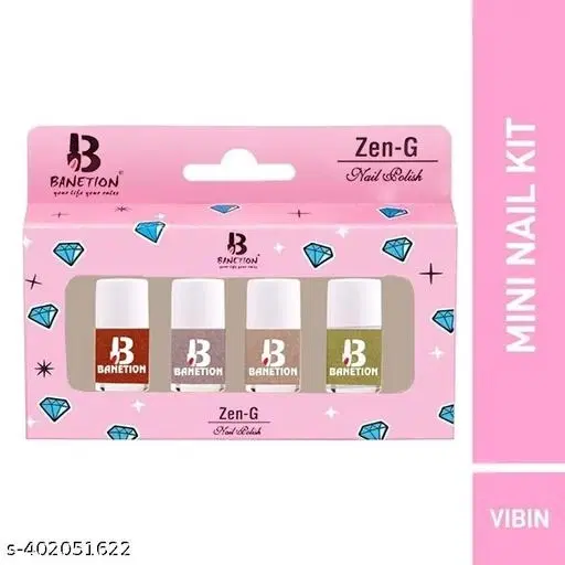 Banetion Matte Nail Polish, Multicolor, Pack of 4