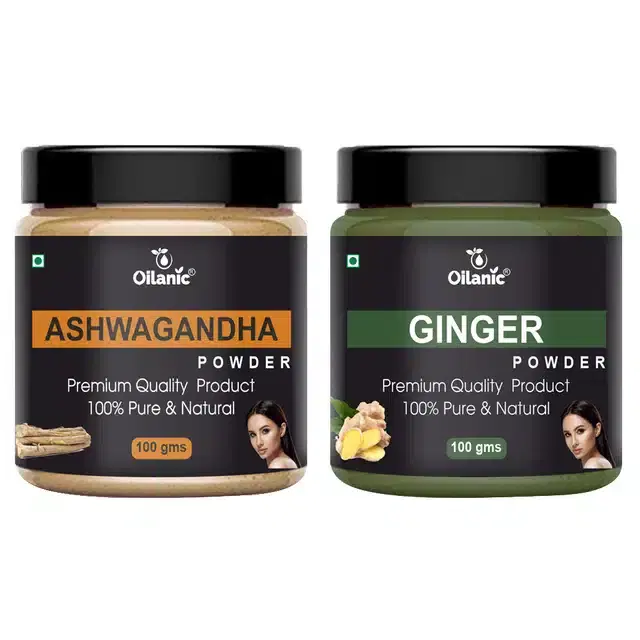 Natural Ashwagandha & Ginger Powder for Skin & Hair, Pack of 2, 100 g