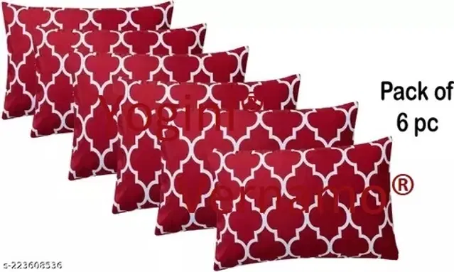 Cotton Pillow Covers, Multicolor, (17x27 inches), Pack of 6