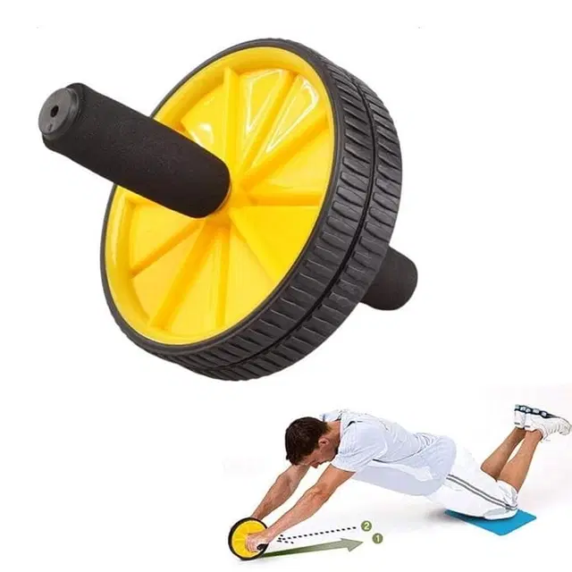 Plastic Double Wheel Ab Roller, Yellow