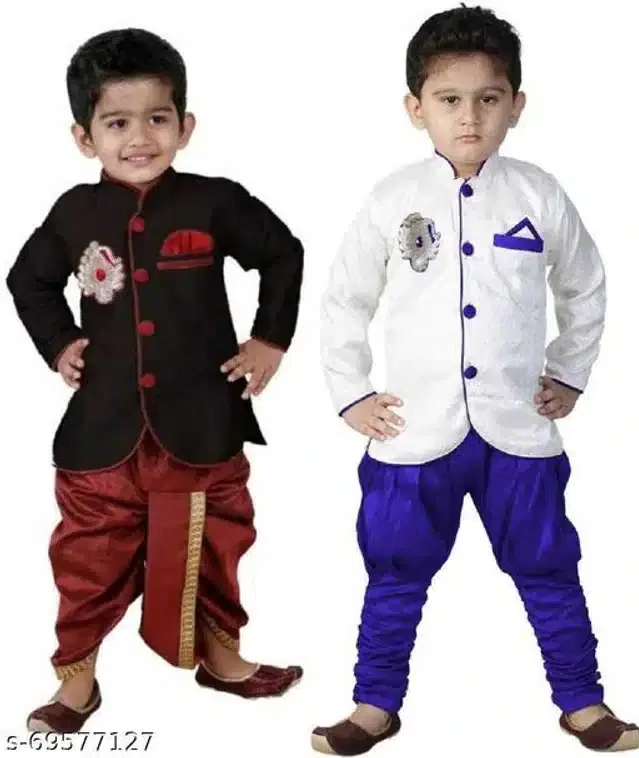 Sherwani Set for Boys, Pack of 2 (Multicolor, 1-2 Years)